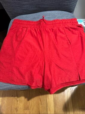 Women's Red Athletic Pull-On Shorts